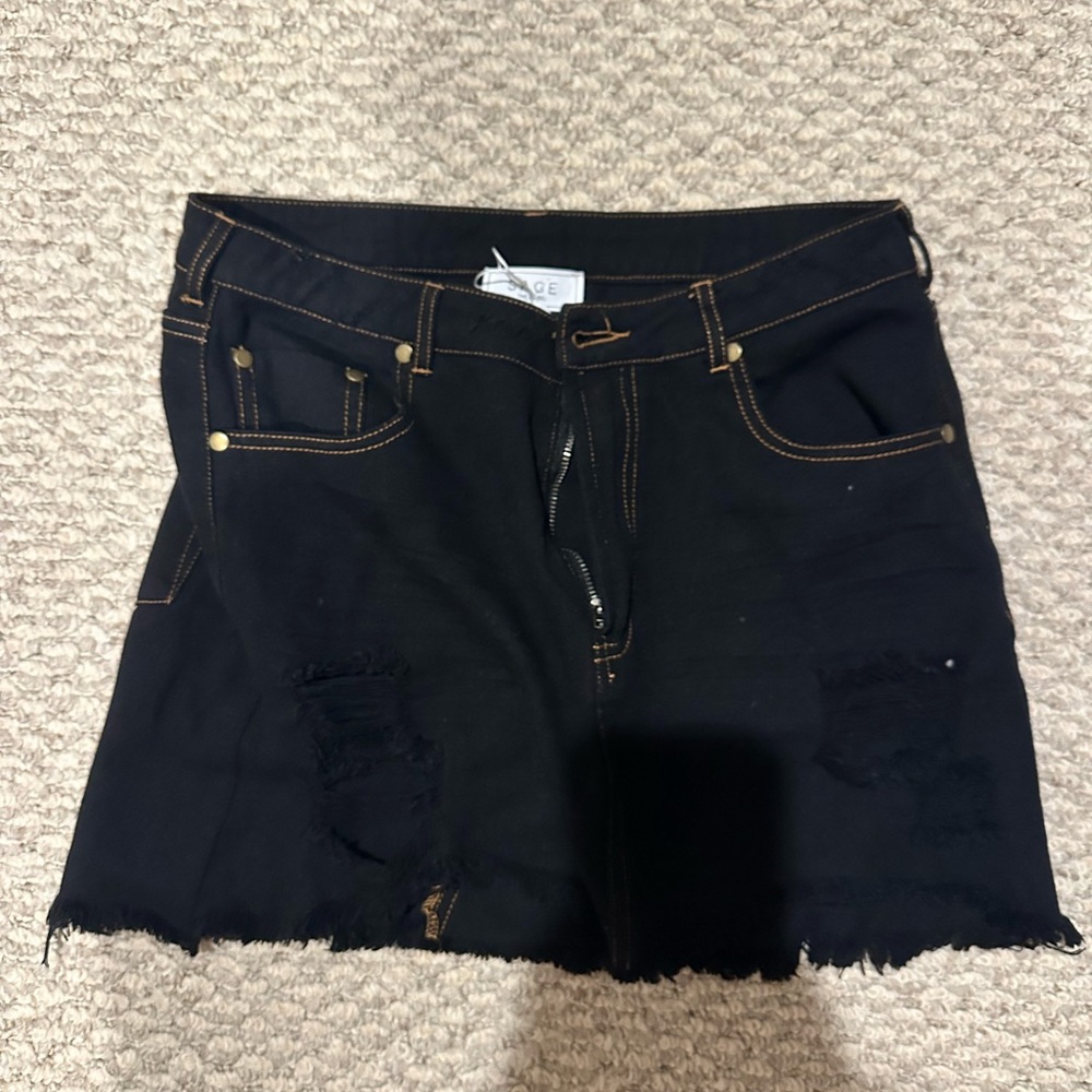 Sage Denim Skirt